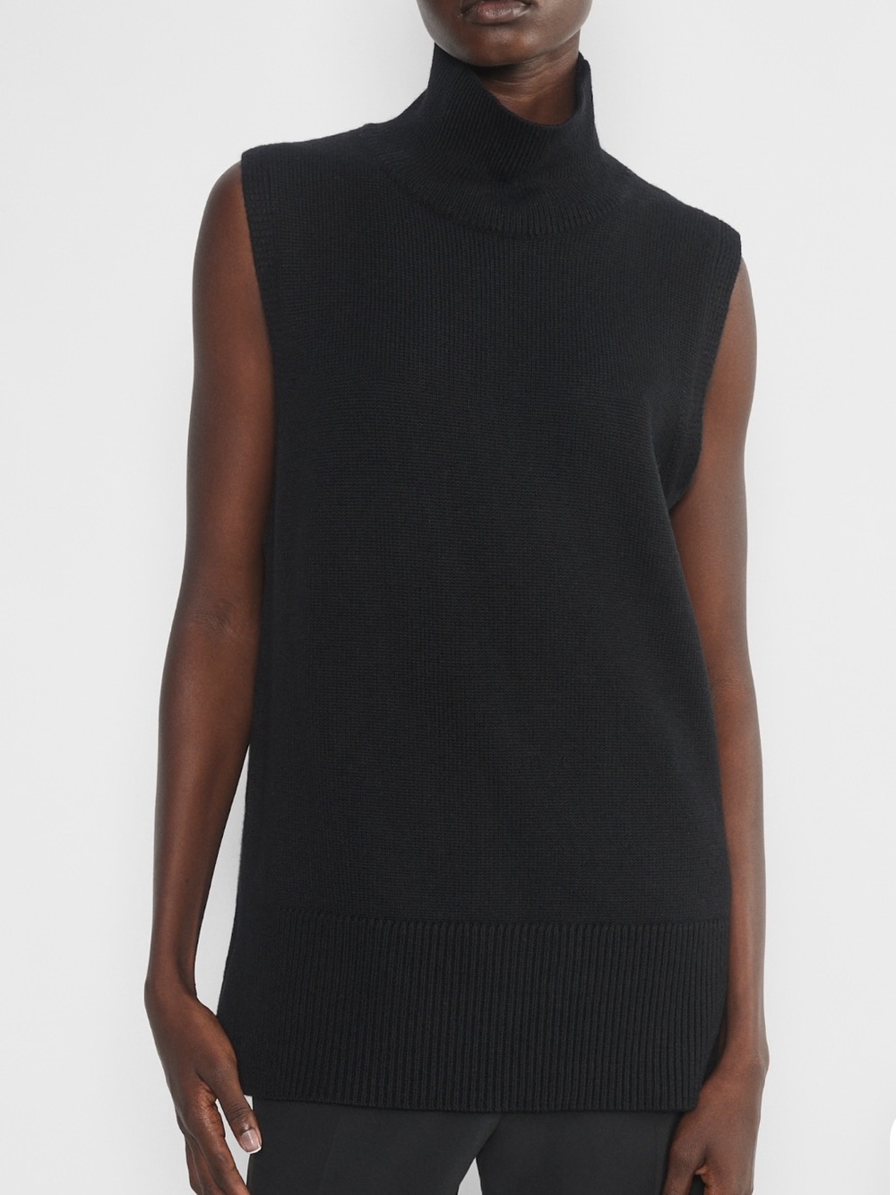 Babaton Black Sleeveless Turtleneck Sweater